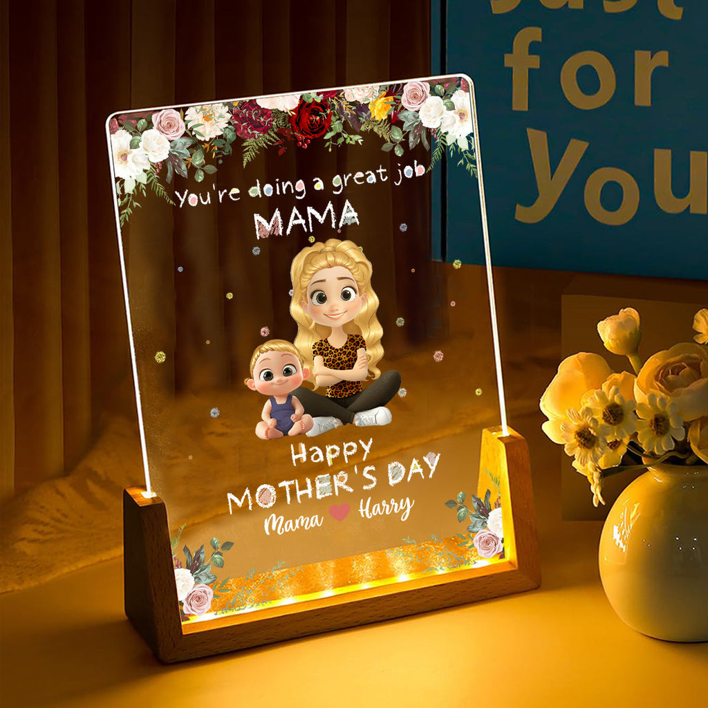 Custom Gift for Mom Grandma, Mother's Day Birthday • Great Mommy - Personalized Night Light