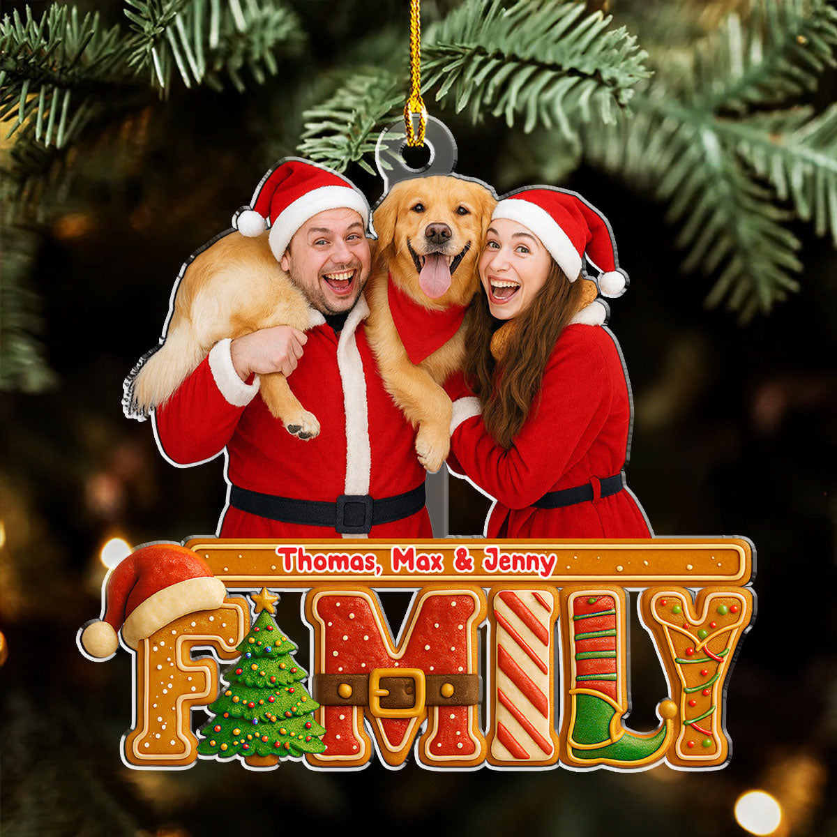 Custom Photo Family Ornament, Christmas Gift for Family Members • Our Christmas Cake Crew Photo - Personalized Acrylic Ornament