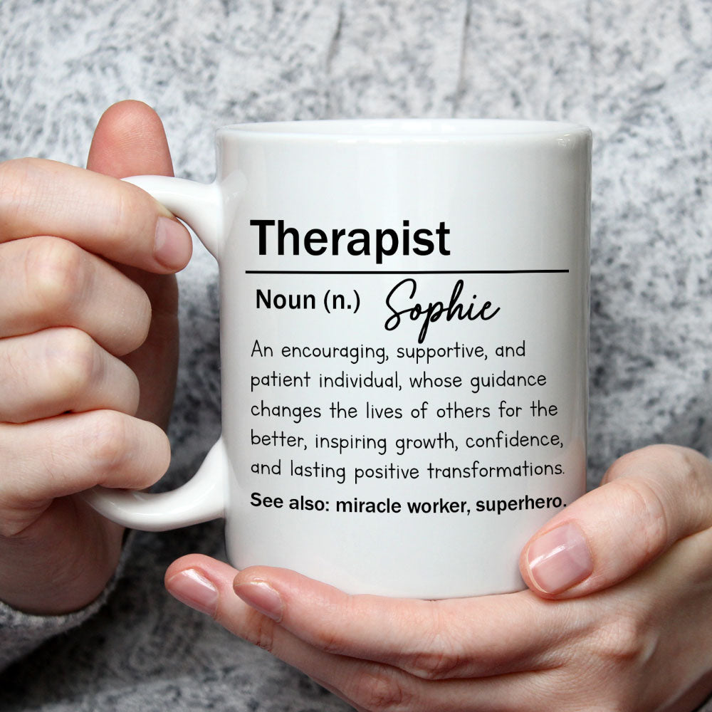 Custom Best Friend, Christmas & Birthday Friendship Keepsake Gift • Therapist Definition - Personalized Coffee Mug