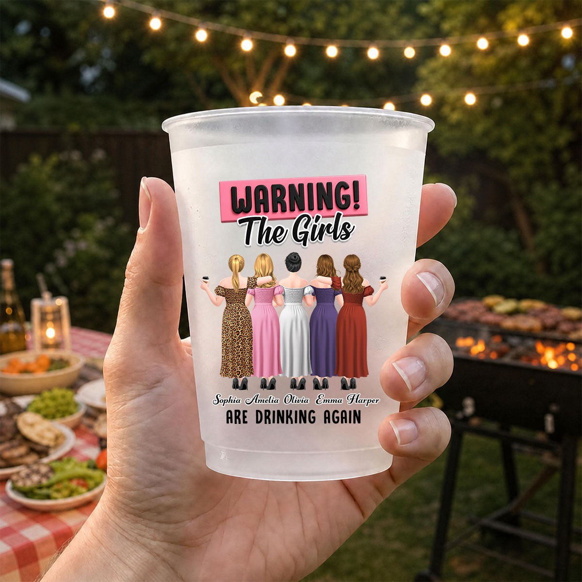 Warning The Girls Are Drinking Again - Personalized Frosted Cup