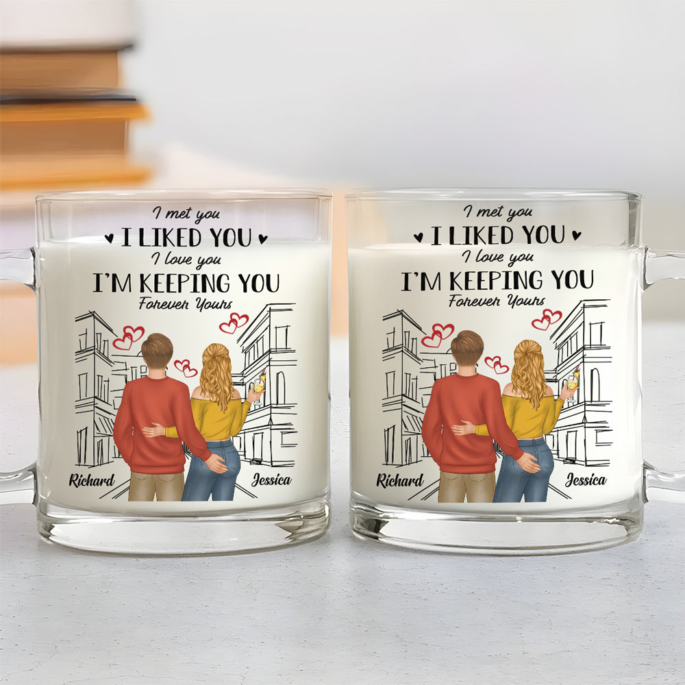 Custom Anniversary Keepsake Gifts For Couple • Forever Love You - Personalized Glass Mug
