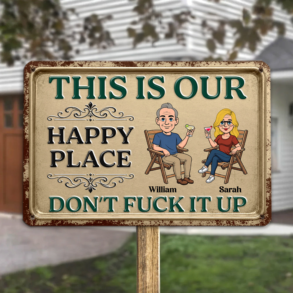 Custom Family Summer Backyard, Patio & Porch Decor • Our Private Place - Personalized Metal Sign