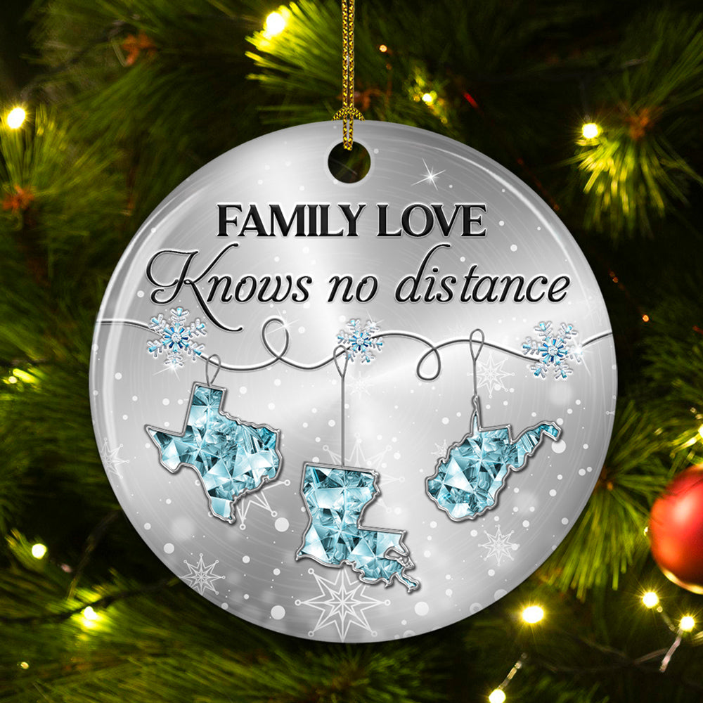 Custom Family Ornament, Christmas Gift for Family Members •  Family Love Crystal - Personalized Ceramic Ornament