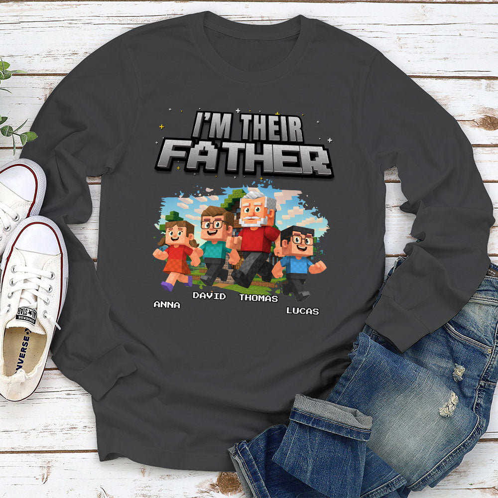 Custom Father's Day, Special Gift for Dad & Grandpa • Dad Power Pixel - Personalized Shirt