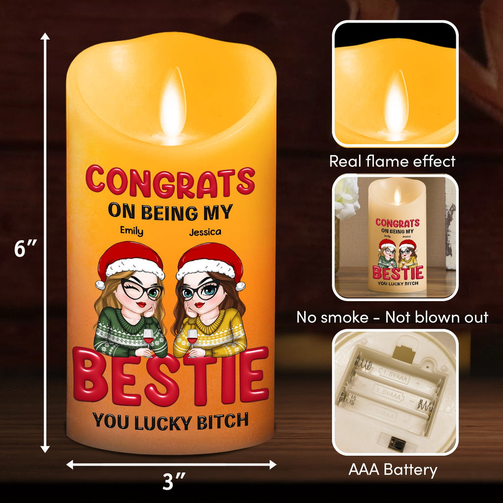 You Lucky Bitch - Personalized LED Candle