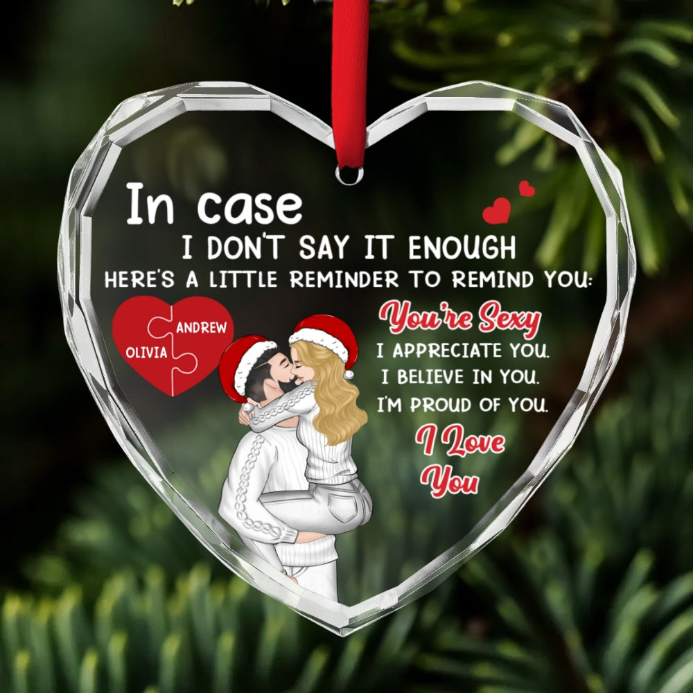 Custom Couple Christmas Ornament, Anniversary Gift •  Proud Of You Love - Personalized Glass Ornament
