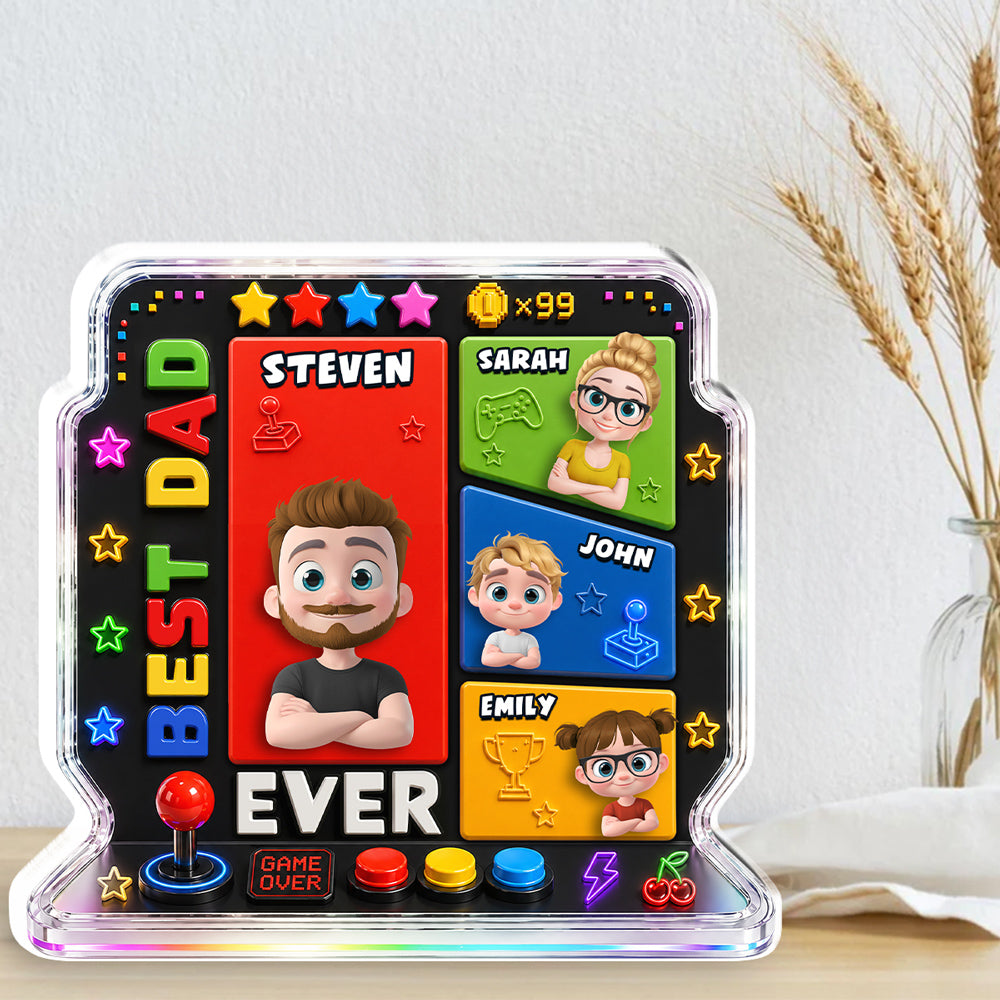 Custom Father's Day Decor, Gift for Dad & Grandpa • Gaming Dad - Personalized Acrylic Plaque