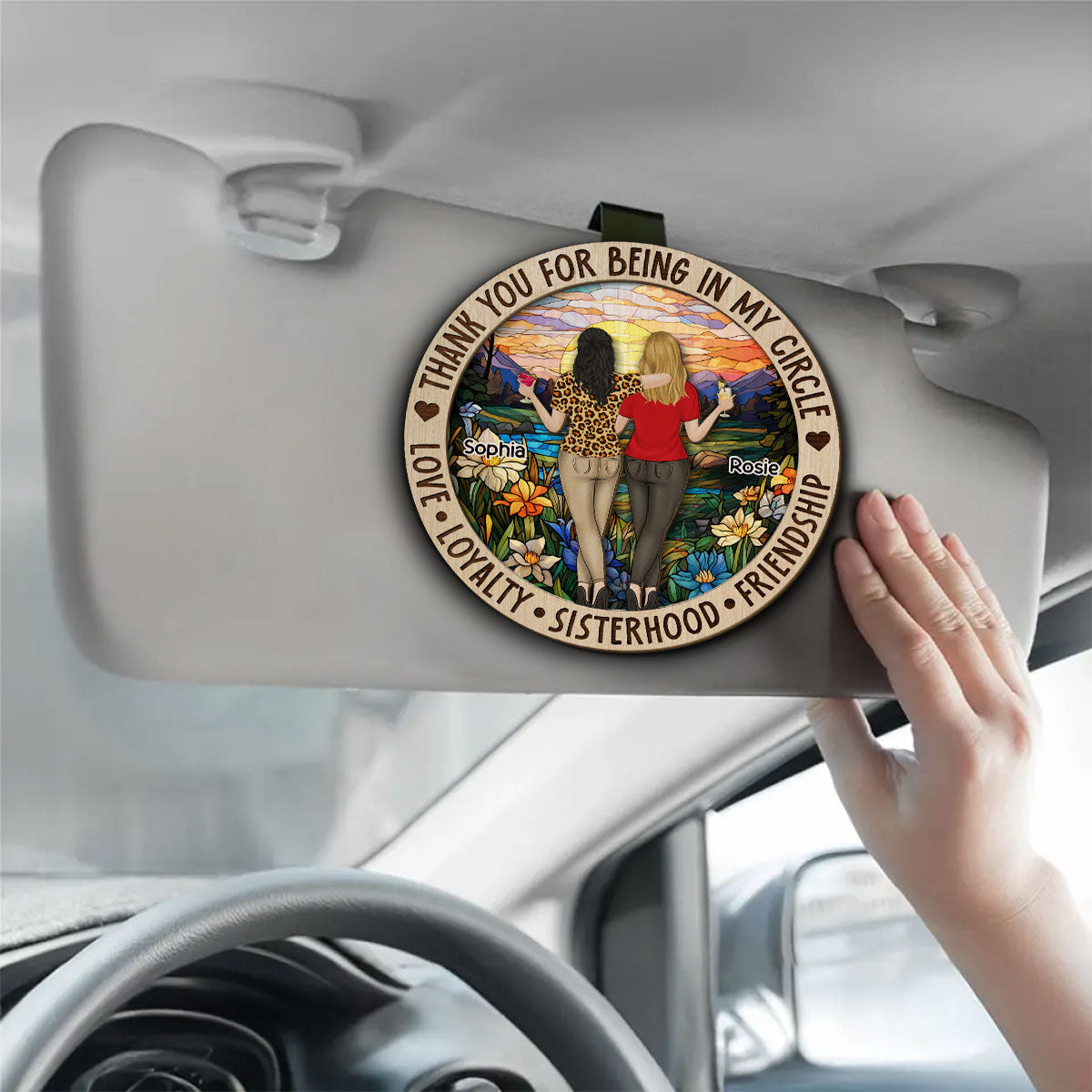 Thank You For Being In My Circle - Personalized Car Visor Clip