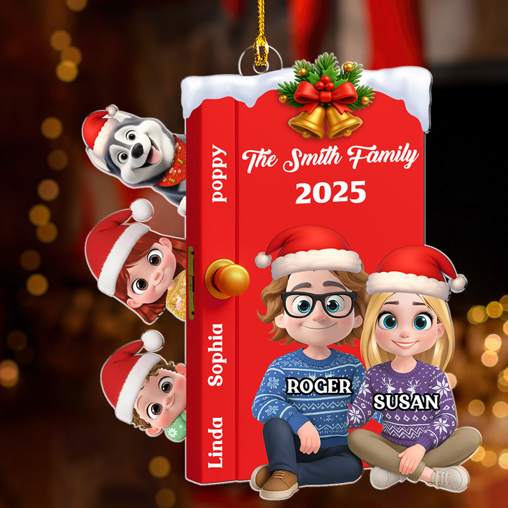 Custom Family Ornament, Christmas Gift for Family Members •  Open Door Family - Personalized Acrylic Ornament
