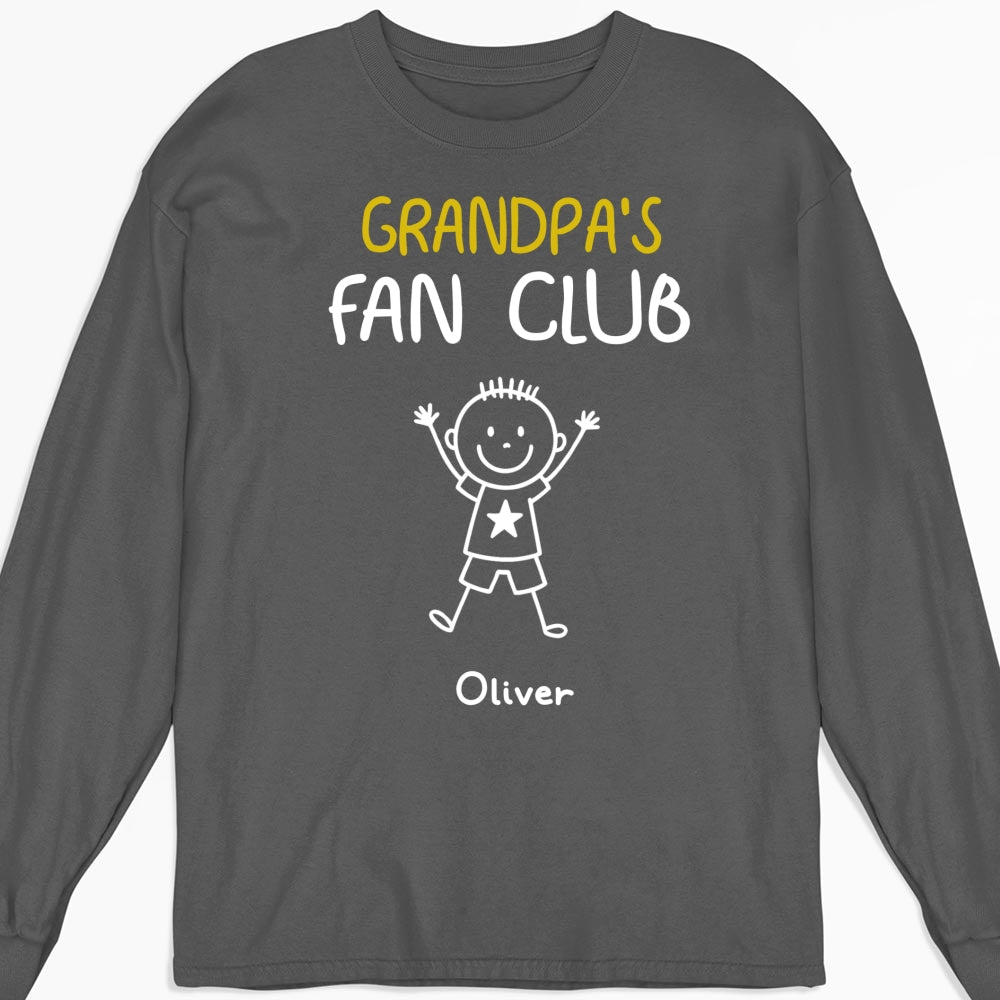 Custom Christmas & Birthday Gift for Dad, Grandpa • Grandpa Fan Club - Personalized Shirt