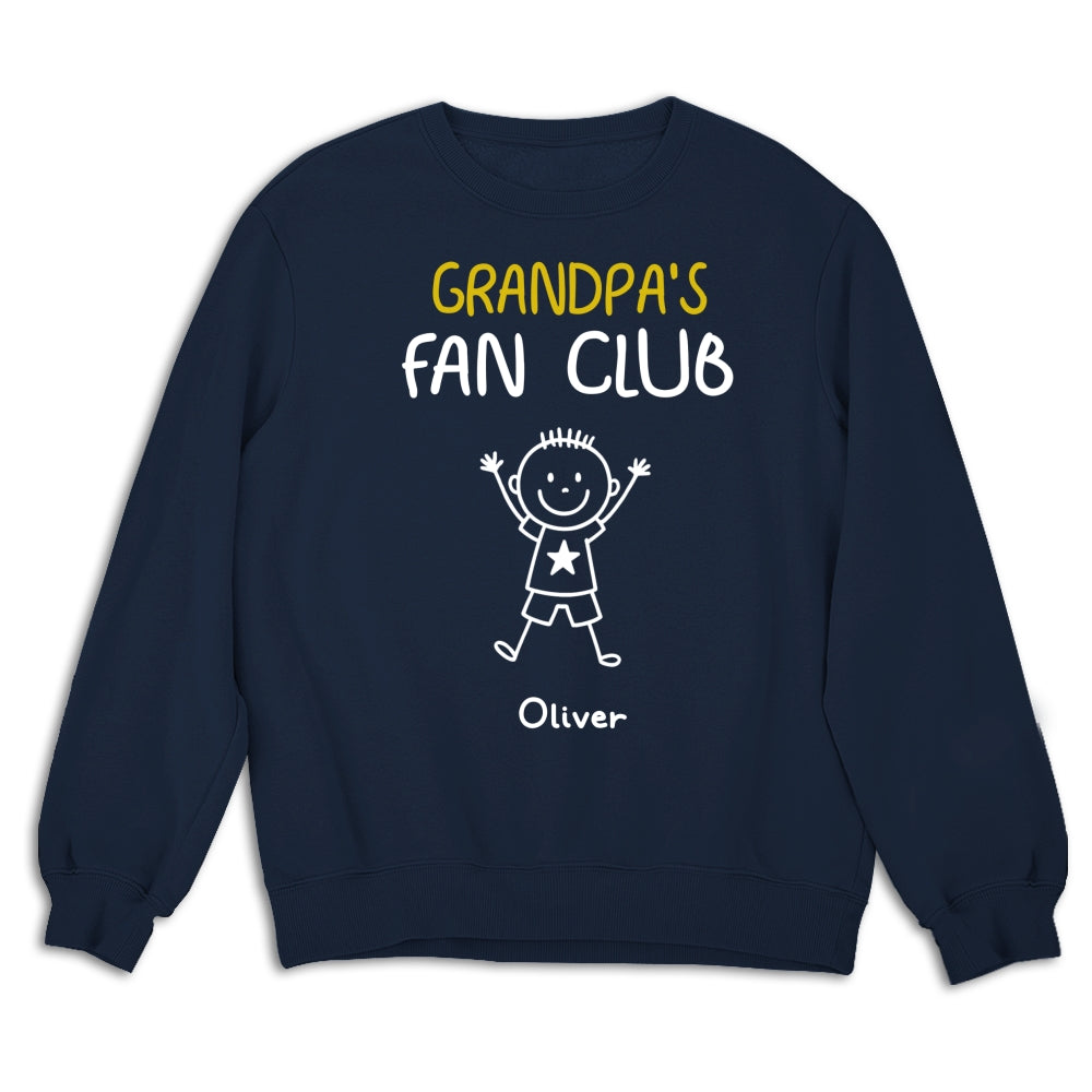 Custom Christmas & Birthday Gift for Dad, Grandpa • Grandpa Fan Club - Personalized Shirt