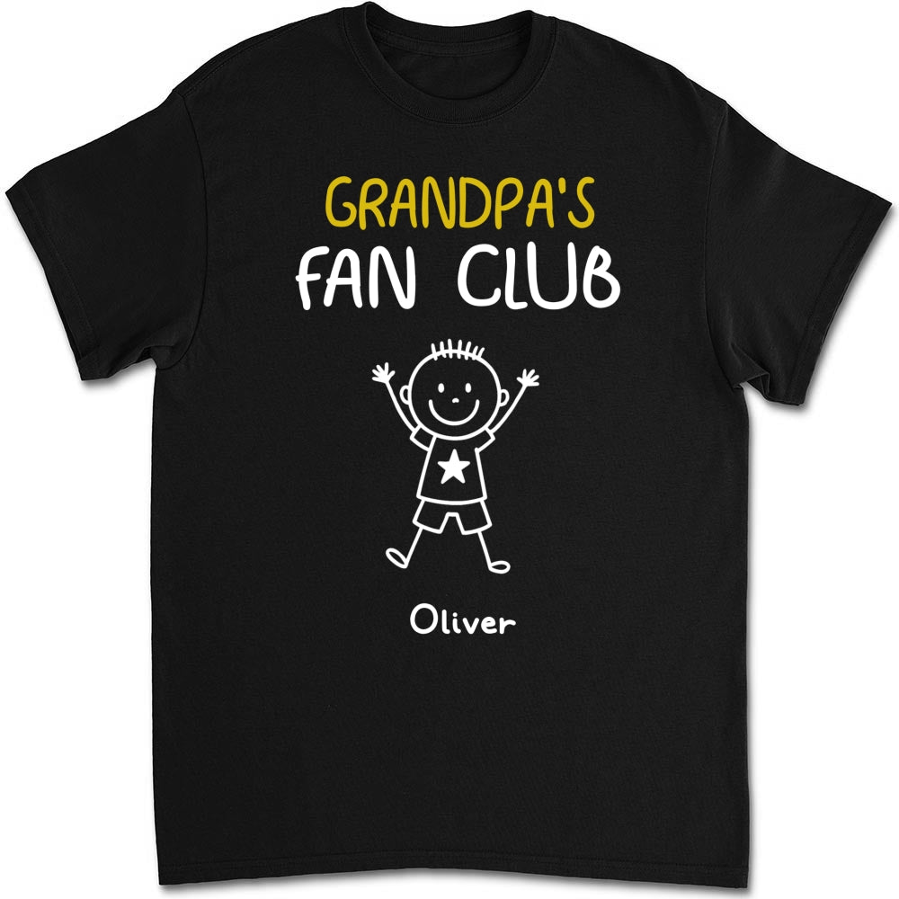 Custom Christmas & Birthday Gift for Dad, Grandpa • Grandpa Fan Club - Personalized Shirt