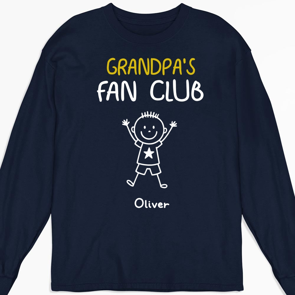 Custom Christmas & Birthday Gift for Dad, Grandpa • Grandpa Fan Club - Personalized Shirt