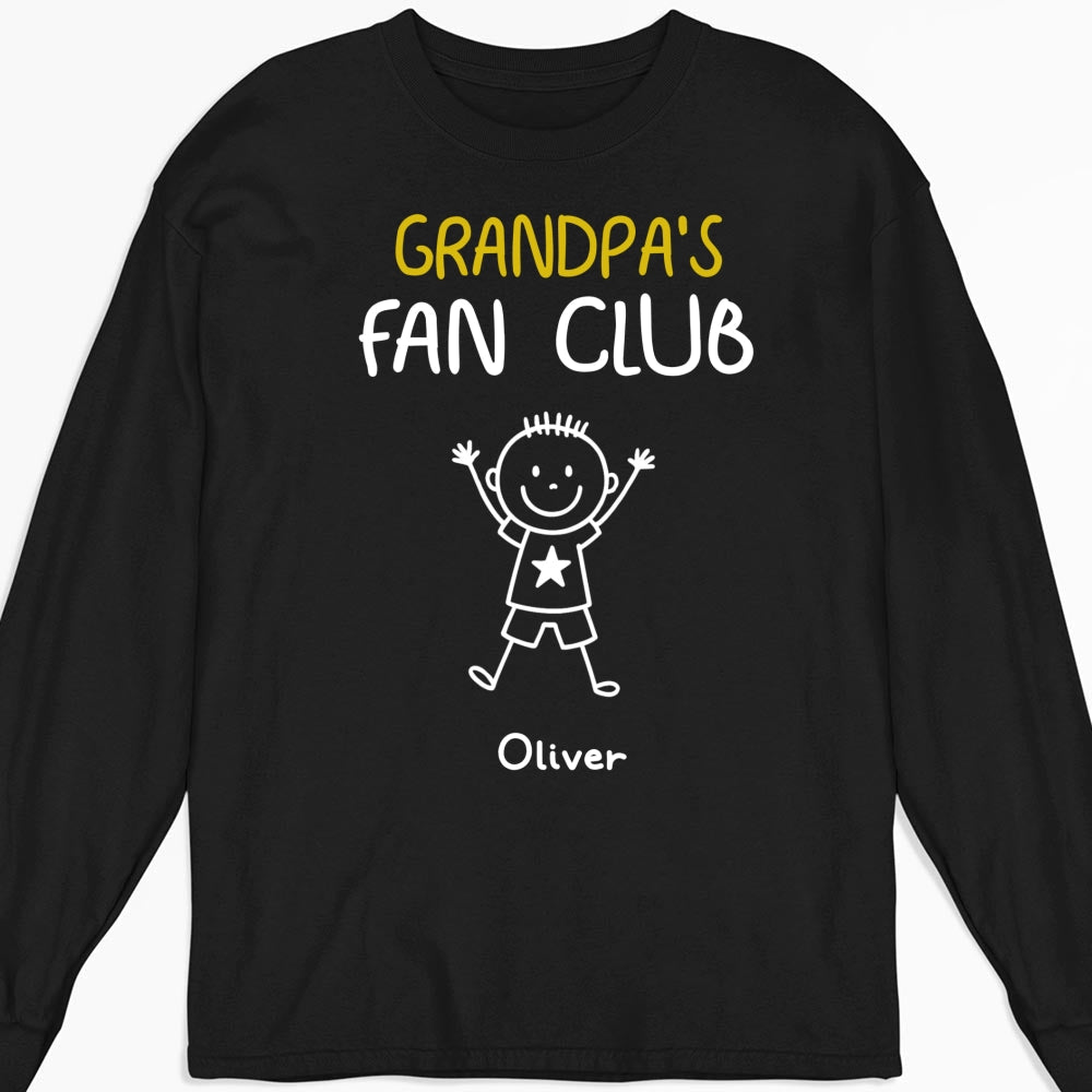 Custom Christmas & Birthday Gift for Dad, Grandpa • Grandpa Fan Club - Personalized Shirt