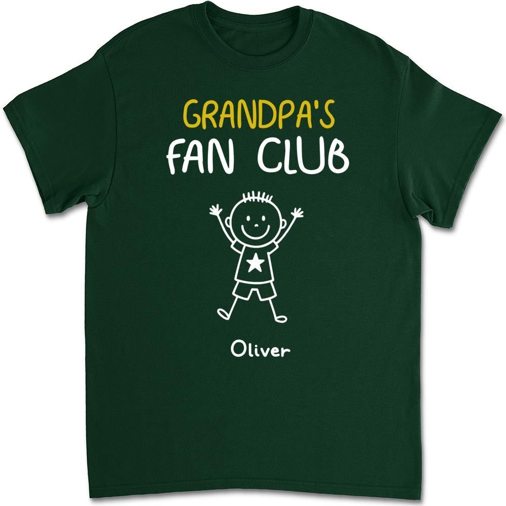 Custom Christmas & Birthday Gift for Dad, Grandpa • Grandpa Fan Club - Personalized Shirt