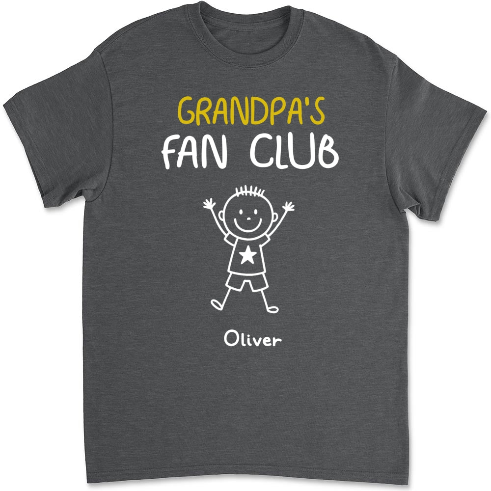 Custom Christmas & Birthday Gift for Dad, Grandpa • Grandpa Fan Club - Personalized Shirt