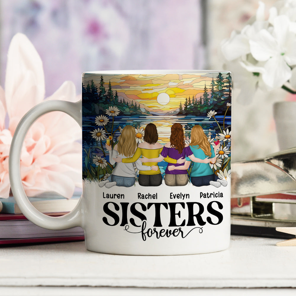 Custom Best Friend, Christmas & Birthday Friendship Keepsake Gift • Sisters Forever - Personalized Coffee Mug