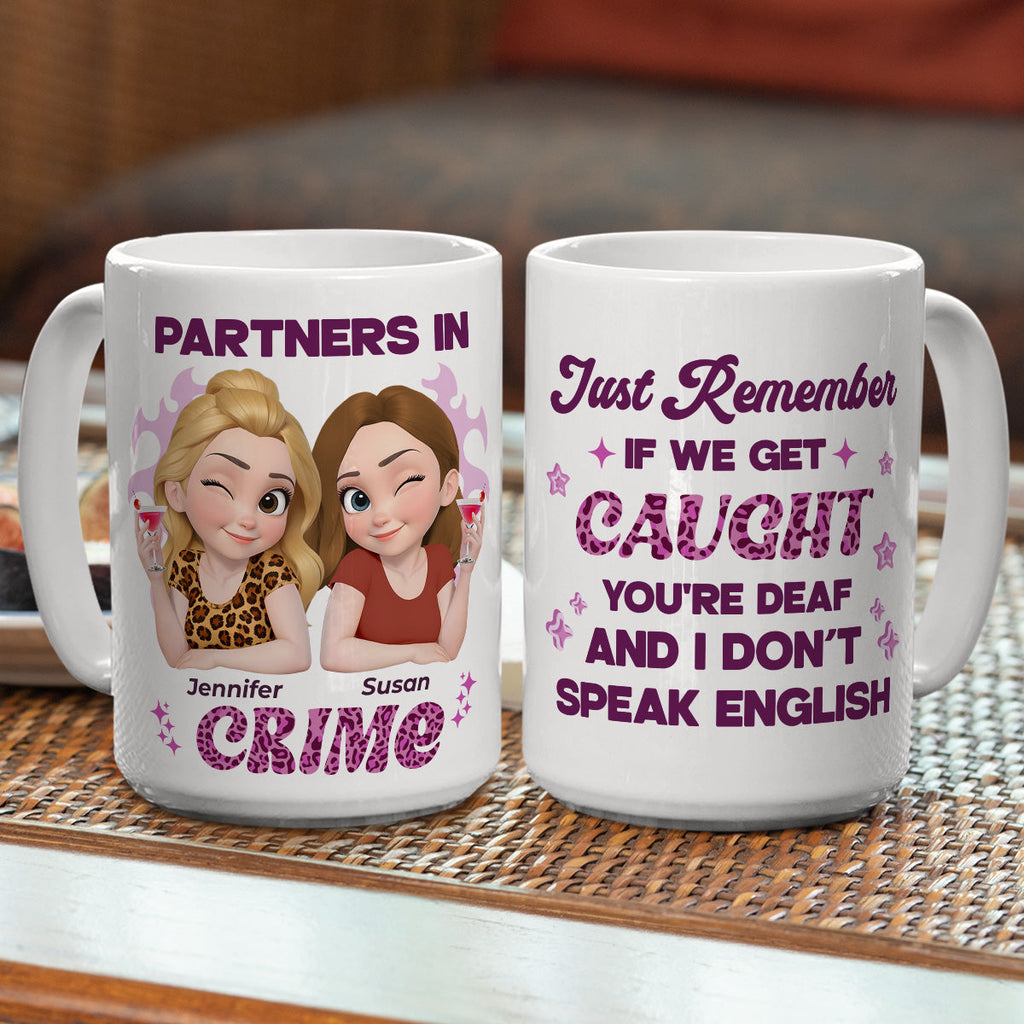 Custom Best Friend, Christmas & Birthday Friendship Keepsake Gift • My Partner In Crime - Personalized Coffee Mug