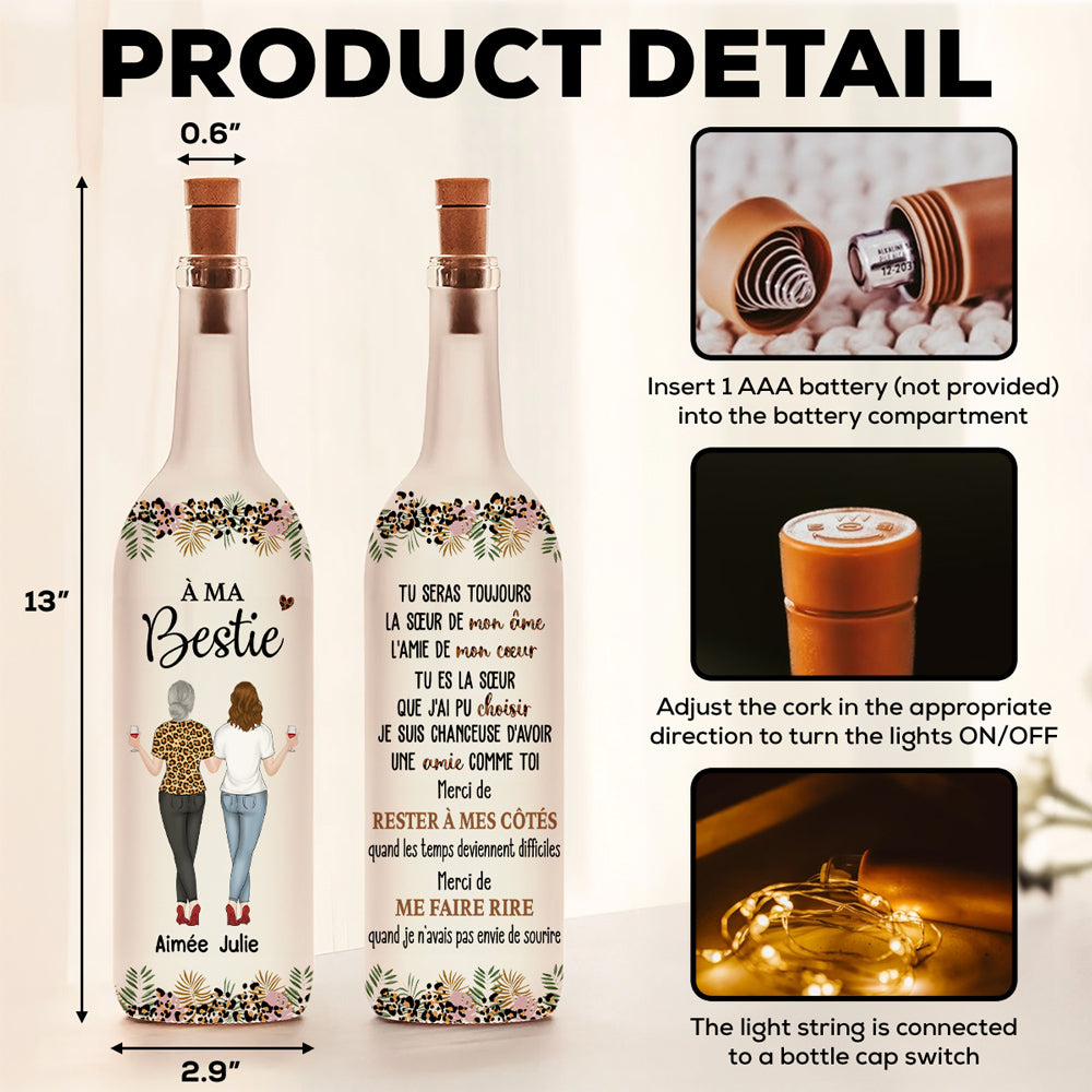 Tu Es Ma Sœur D’âme – Lampe Bouteille Personnalisée