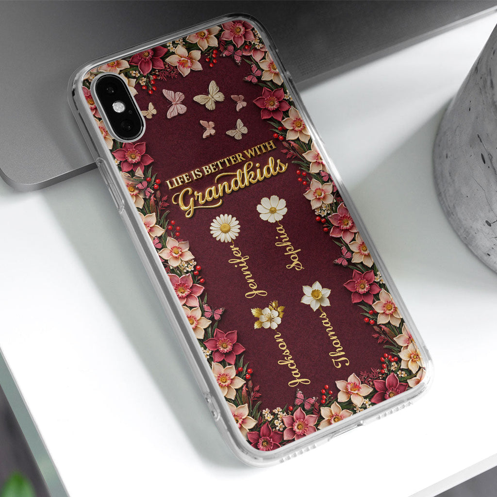 Frosted Crystal Grandkid - Personalized 3D Effect Phone Case