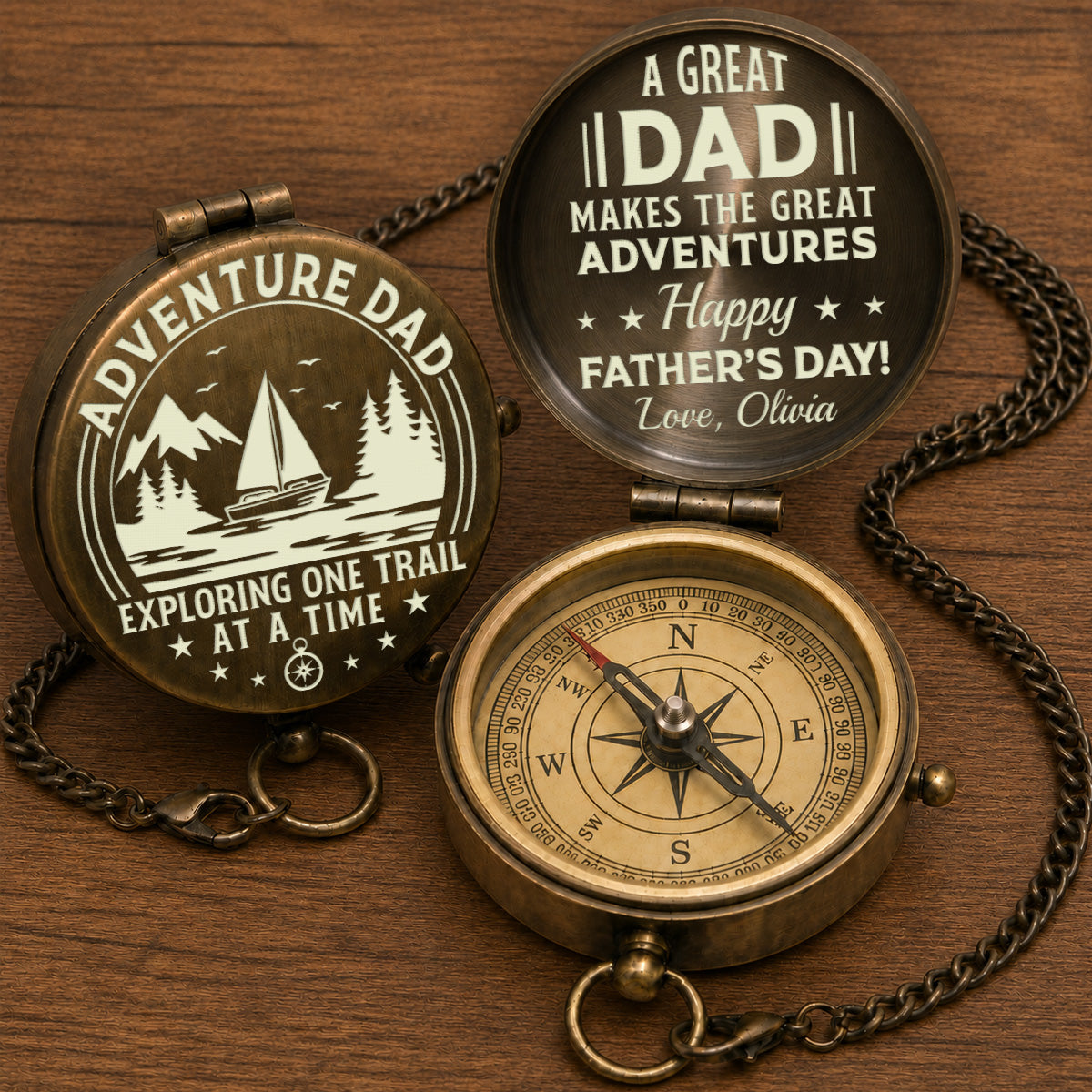 Adventure Dad - Personalized Engraved Pocket Compass