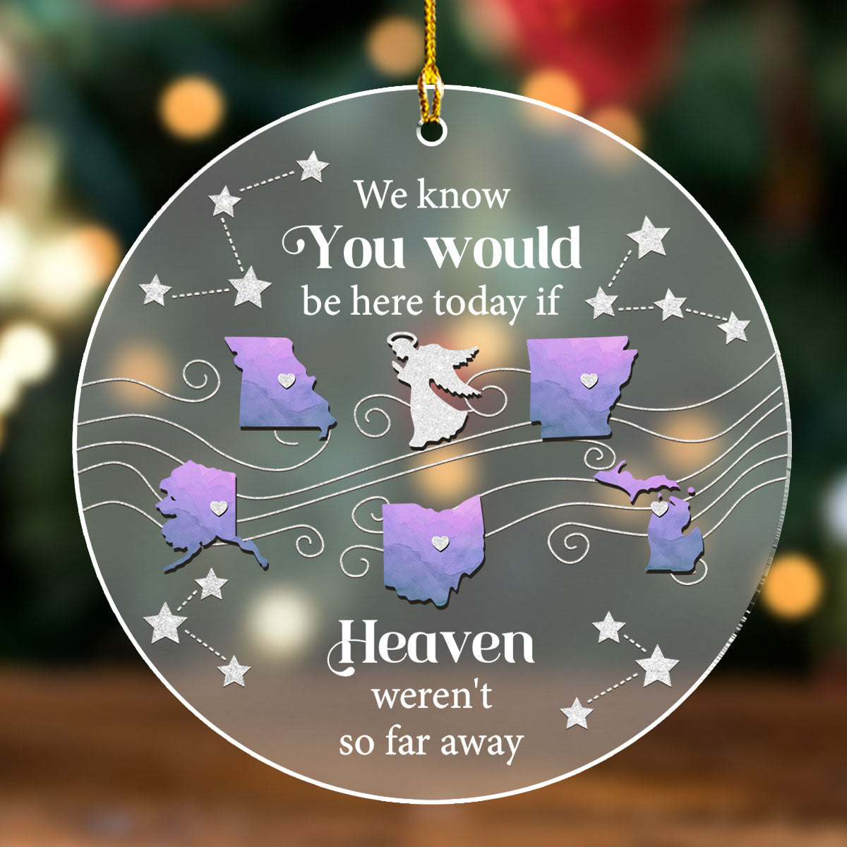 Custom Family Ornament, Christmas Gift for Family Members •  Heaven - Personalized Frosted Acrylic Ornament