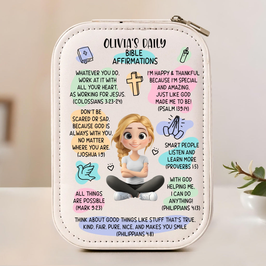 Bible Affirmations - Personalized Jewelry Box With LED Mirror