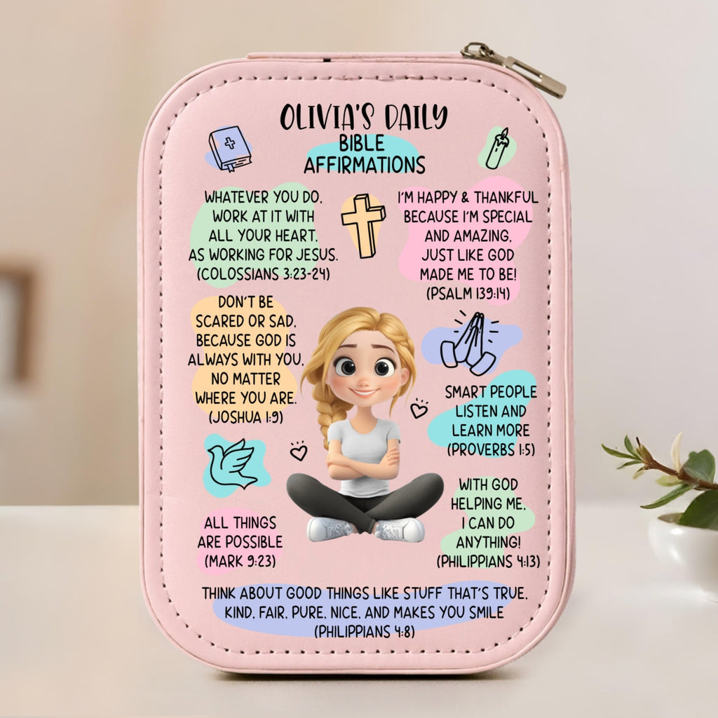 Bible Affirmations - Personalized Jewelry Box With LED Mirror