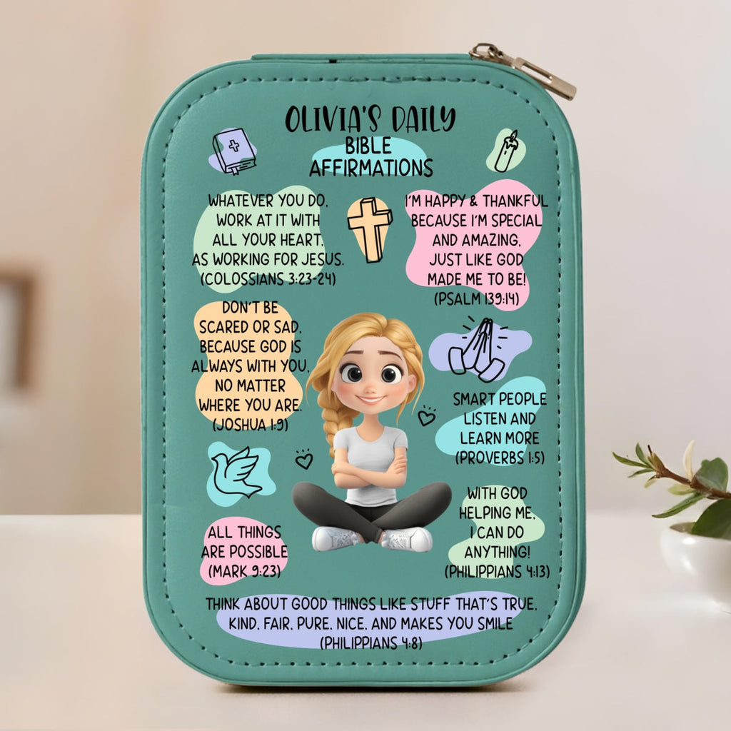 Bible Affirmations - Personalized Jewelry Box With LED Mirror