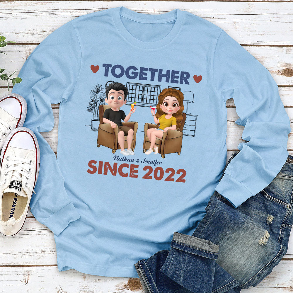 Custom Anniversary Keepsake Gifts For Couple • Together Since Husband Wife - Personalized Shirt