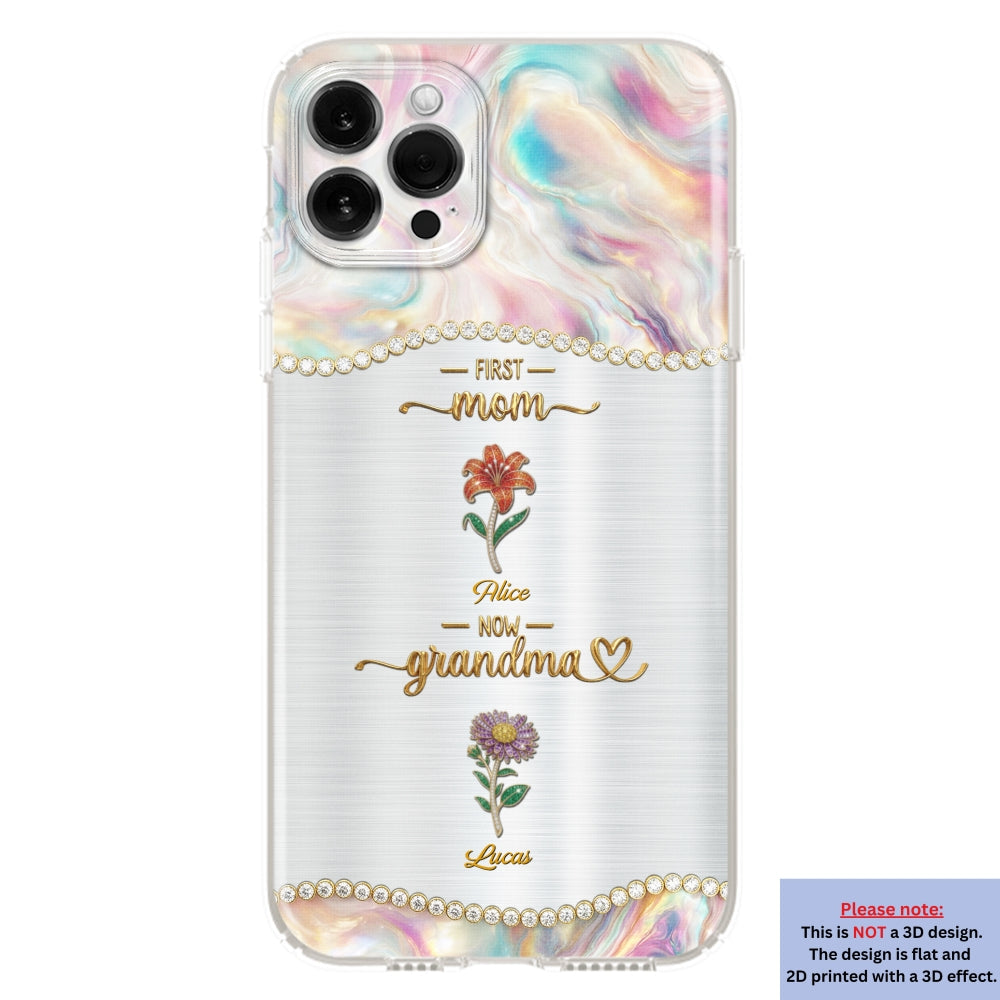 First Mom Now Grandma 2 - Personalized 3D Inflated Effect Phone Case