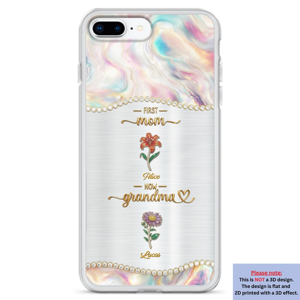 First Mom Now Grandma 2 - Personalized 3D Inflated Effect Phone Case