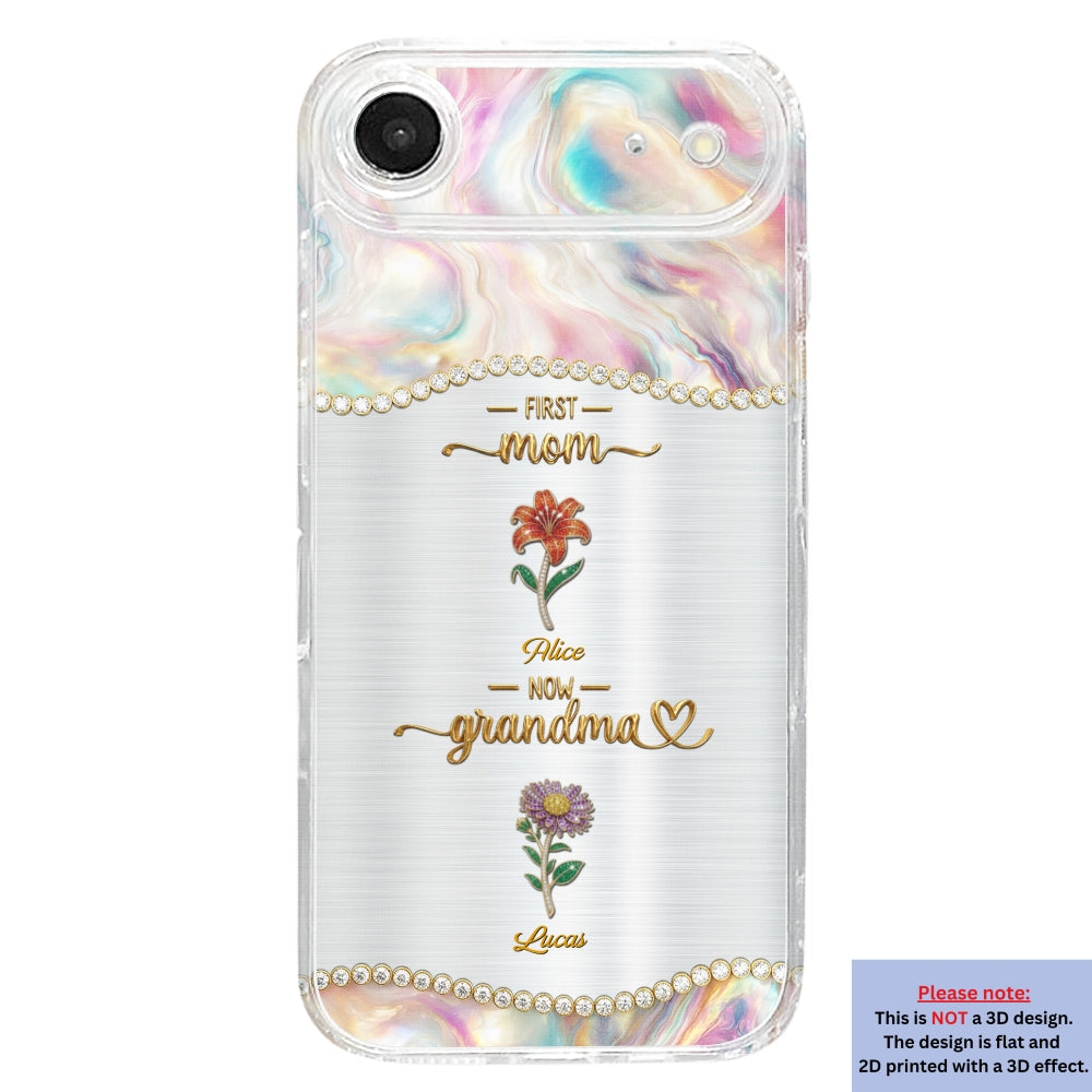 First Mom Now Grandma 2 - Personalized 3D Inflated Effect Phone Case