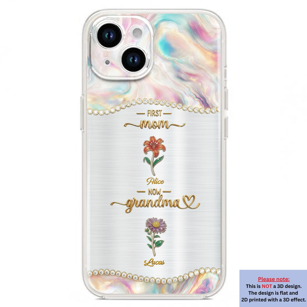 First Mom Now Grandma 2 - Personalized 3D Inflated Effect Phone Case