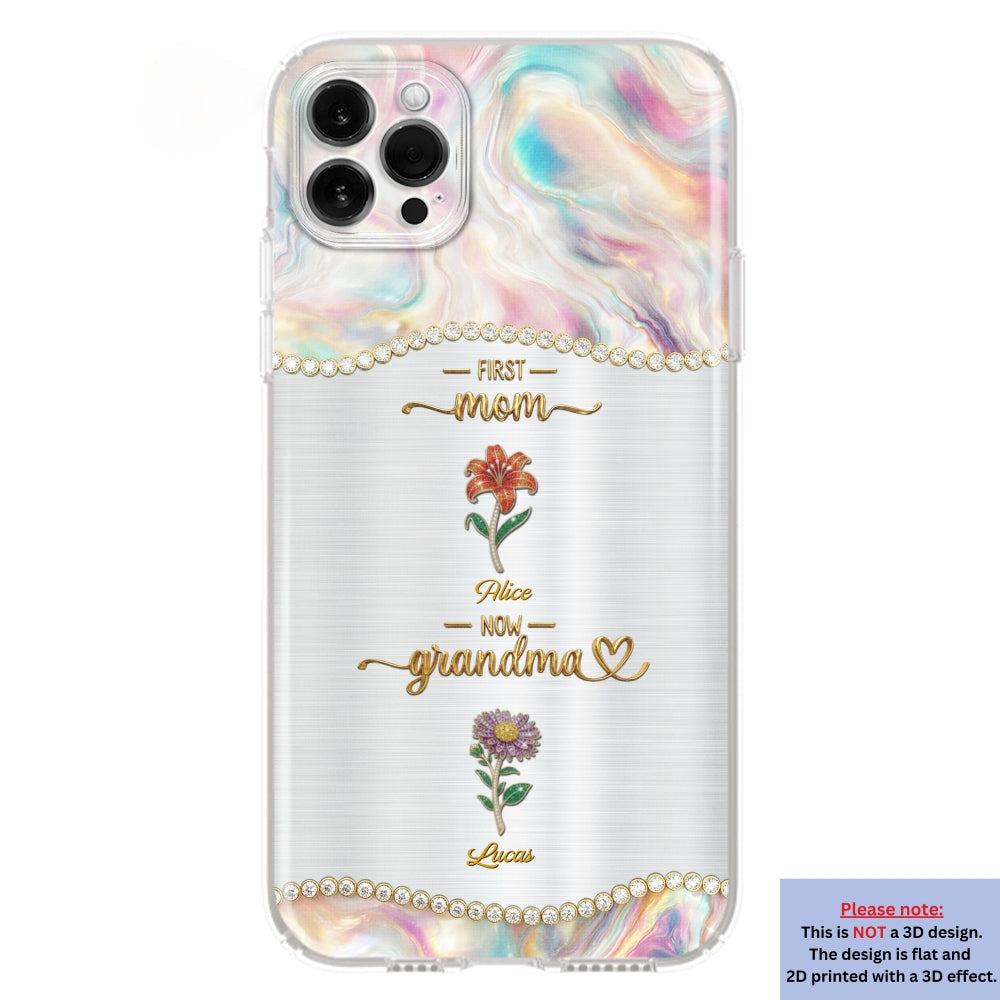 First Mom Now Grandma 2 - Personalized 3D Inflated Effect Phone Case
