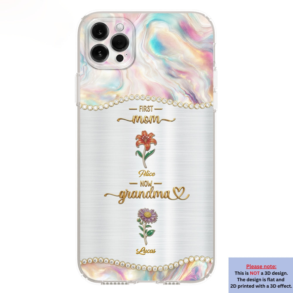 First Mom Now Grandma 2 - Personalized 3D Inflated Effect Phone Case