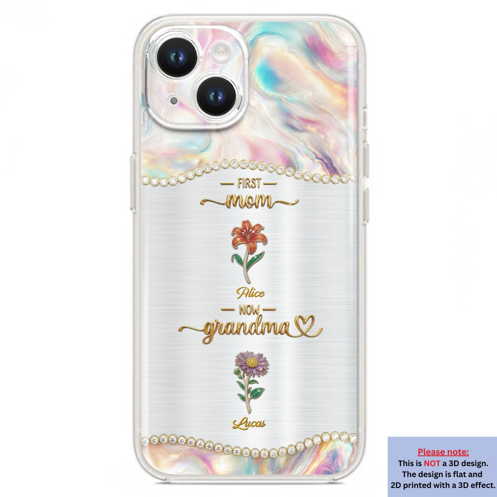 First Mom Now Grandma 2 - Personalized 3D Inflated Effect Phone Case