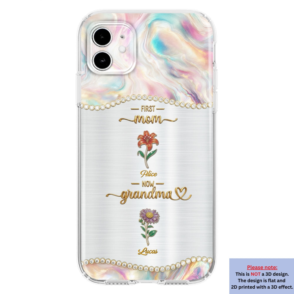 First Mom Now Grandma 2 - Personalized 3D Inflated Effect Phone Case