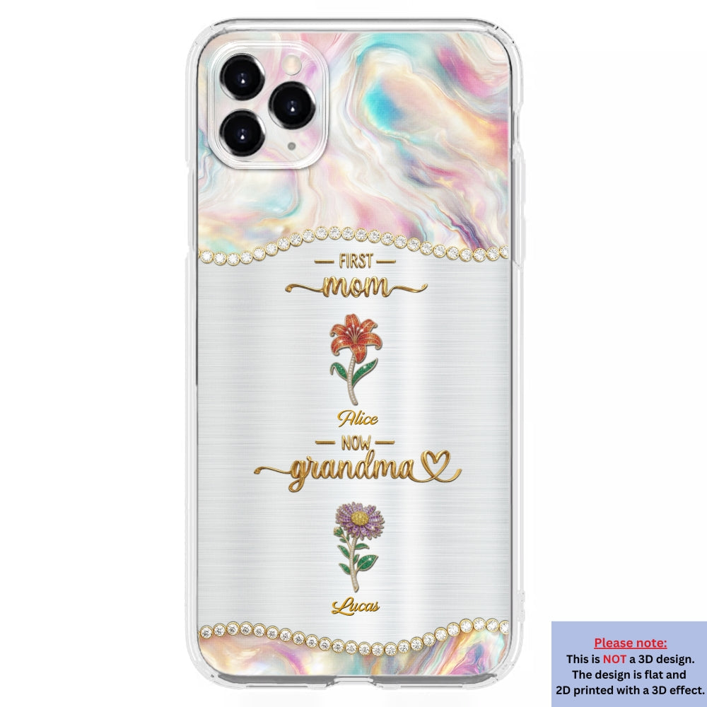 First Mom Now Grandma 2 - Personalized 3D Inflated Effect Phone Case
