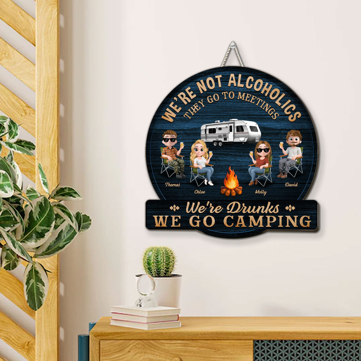 Custom Family Summer Backyard, Patio & Porch Decor • Camping Squad For Life - Personalized Wood Sign