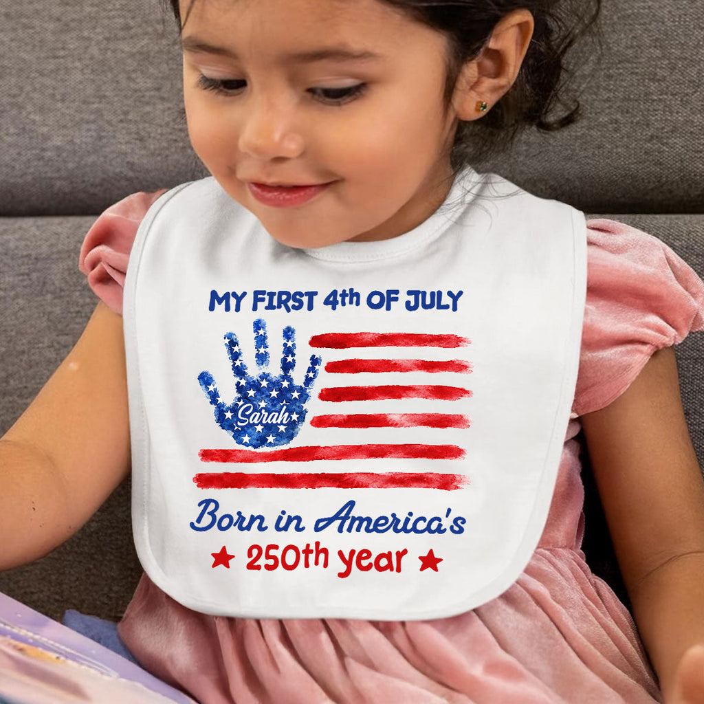 1st 4th Of July - Personalized Baby Bib