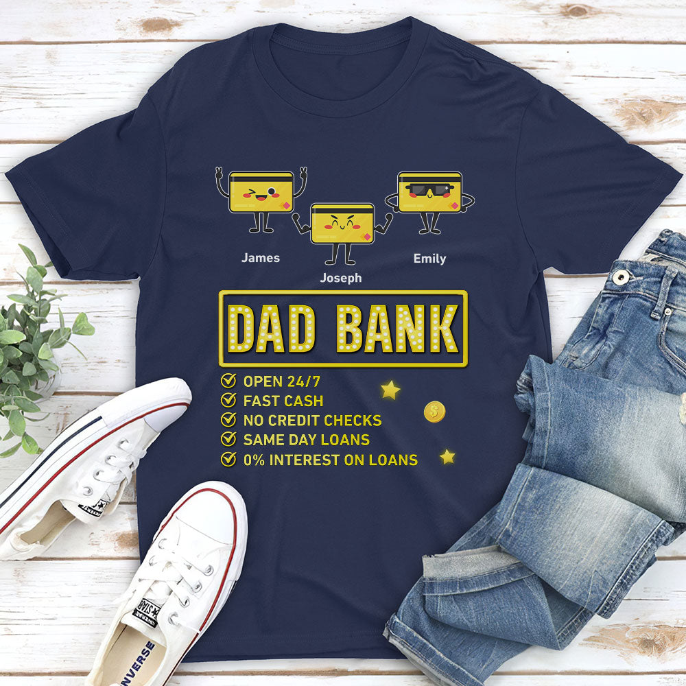 Custom Father's Day, Special Gift for Dad & Grandpa • Dad Bank Funds Me No Interest - Personalized Shirt