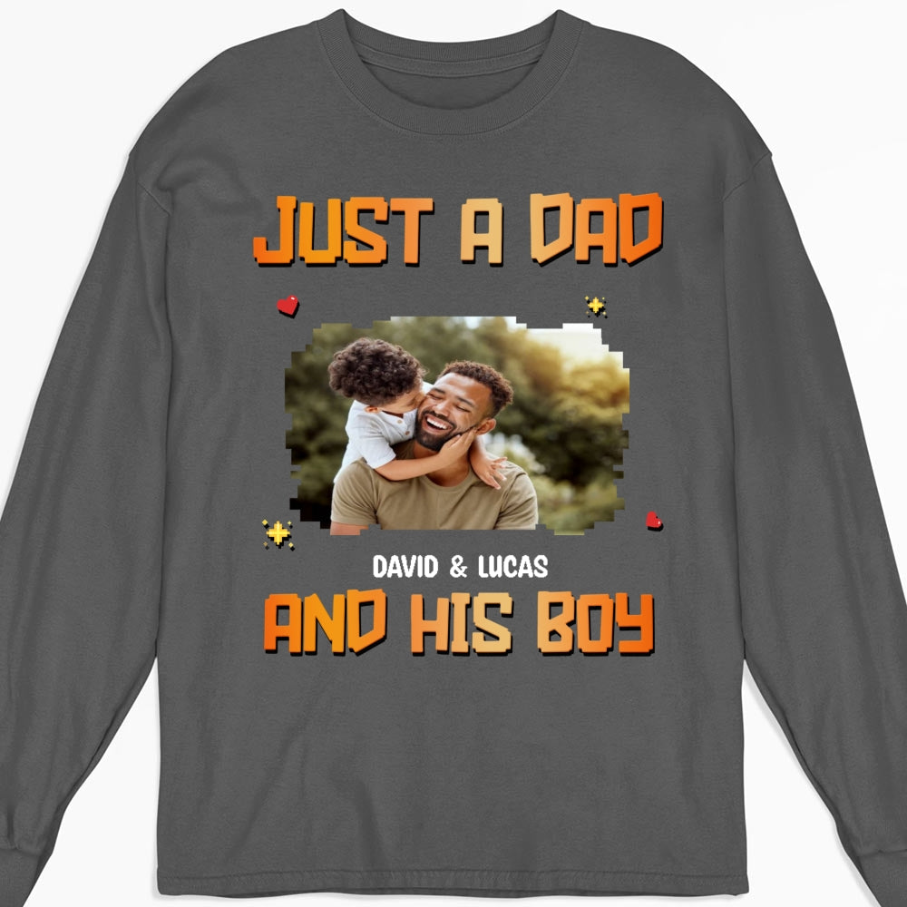 Custom Photo Christmas Anniversary Keepsake Gifts For Husband • Just A Dad Photo - Personalized Shirt