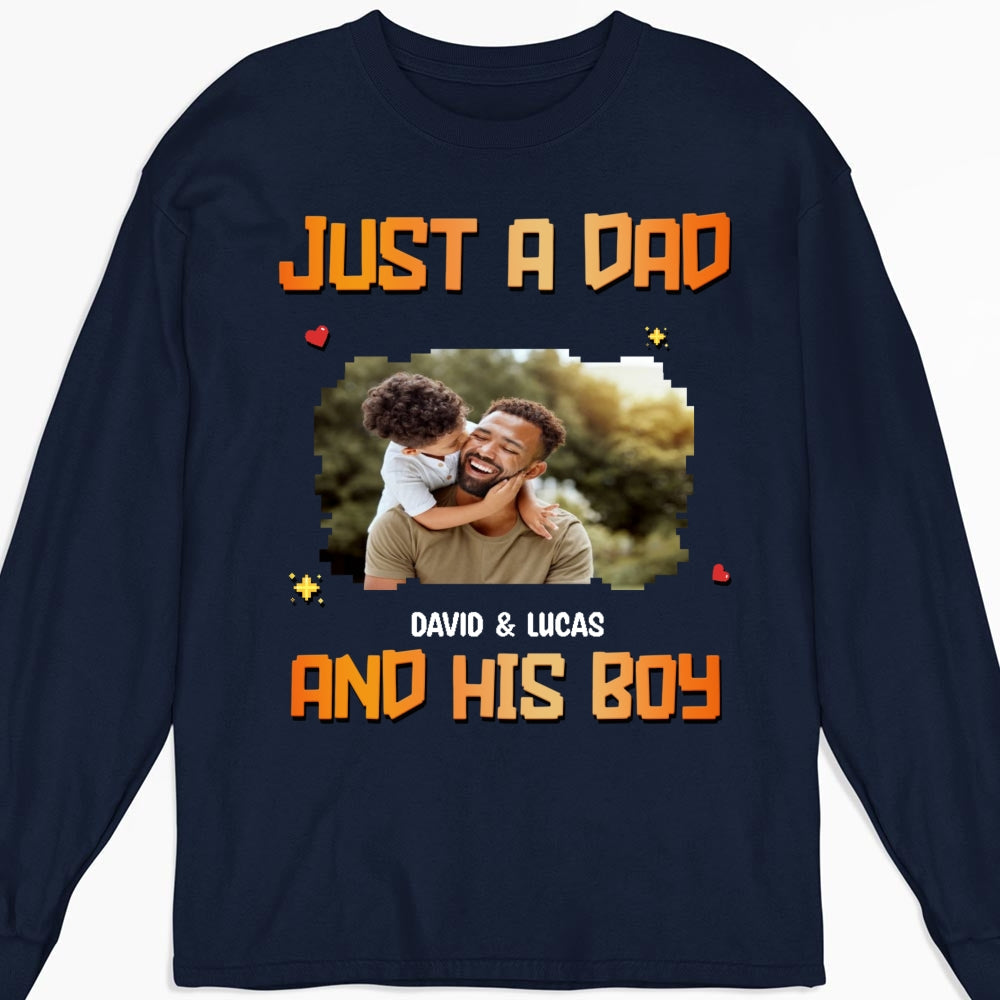 Custom Photo Christmas Anniversary Keepsake Gifts For Husband • Just A Dad Photo - Personalized Shirt