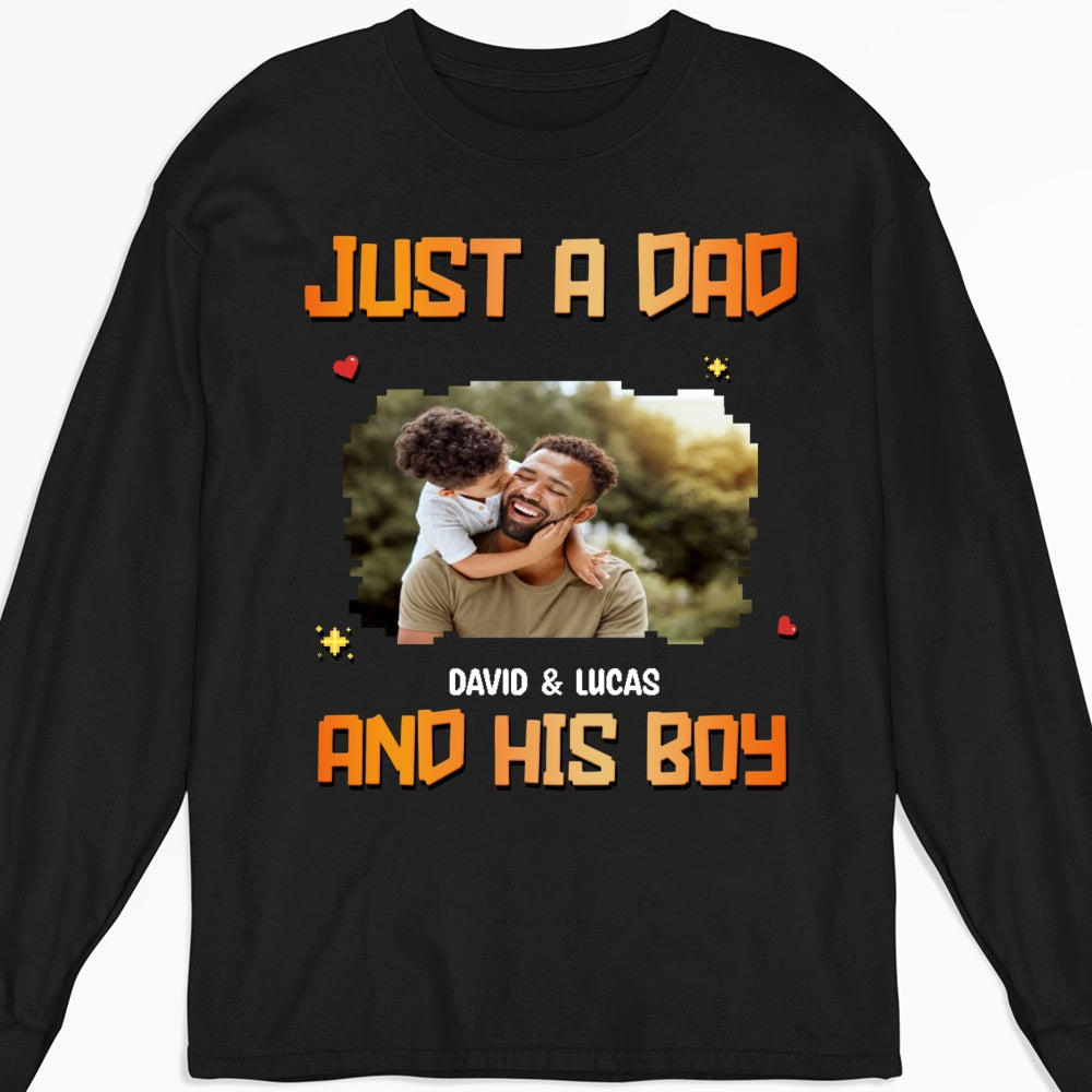 Custom Photo Christmas Anniversary Keepsake Gifts For Husband • Just A Dad Photo - Personalized Shirt