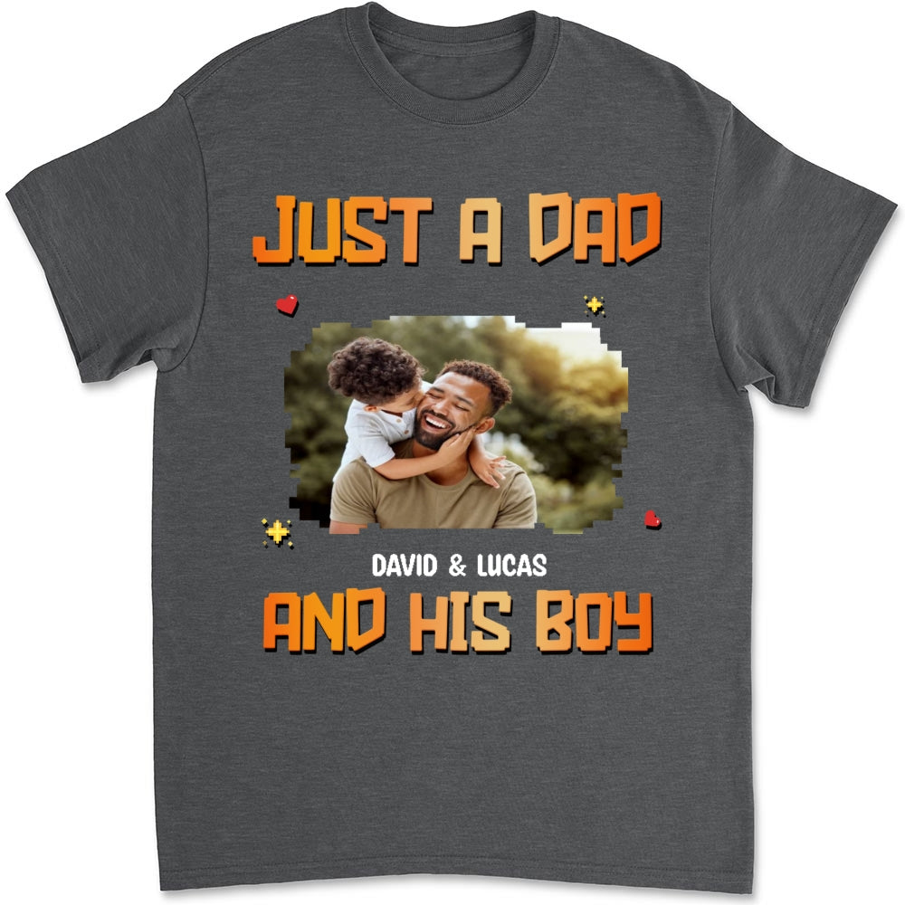 Custom Photo Christmas Anniversary Keepsake Gifts For Husband • Just A Dad Photo - Personalized Shirt