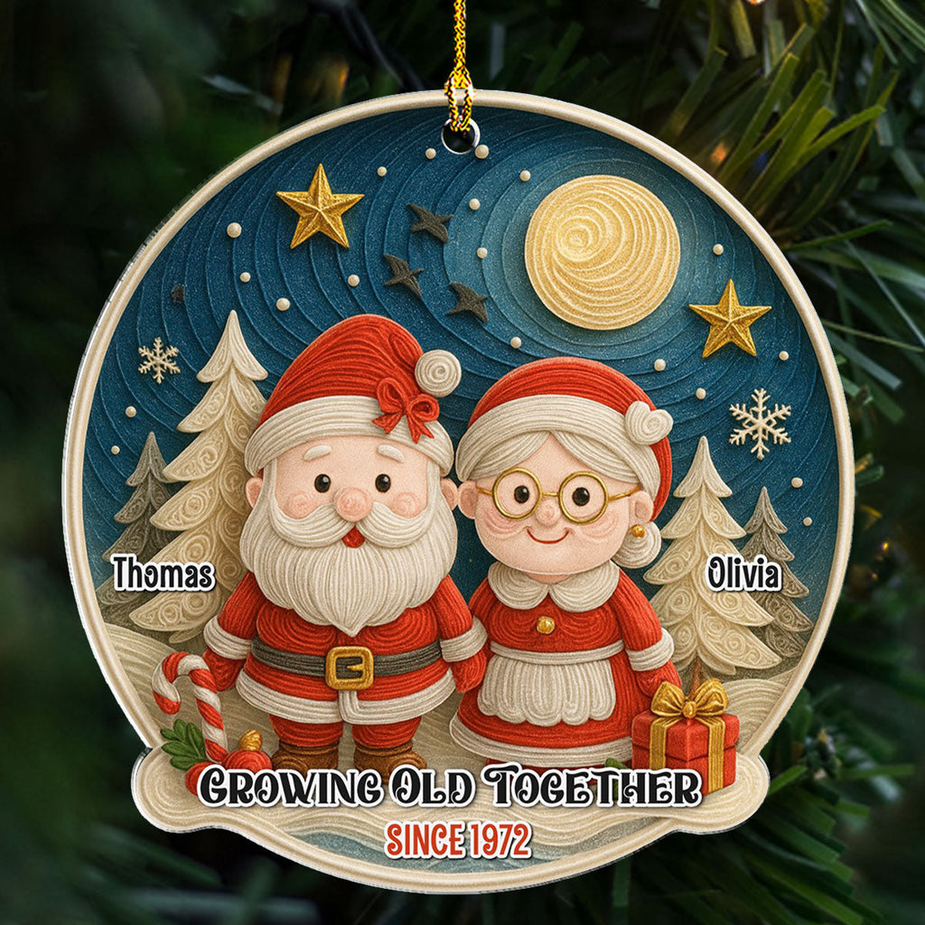 Custom Couple Christmas Ornament, Anniversary Gift •  Winter Wonderland 2025 - Personalized Acrylic Ornament