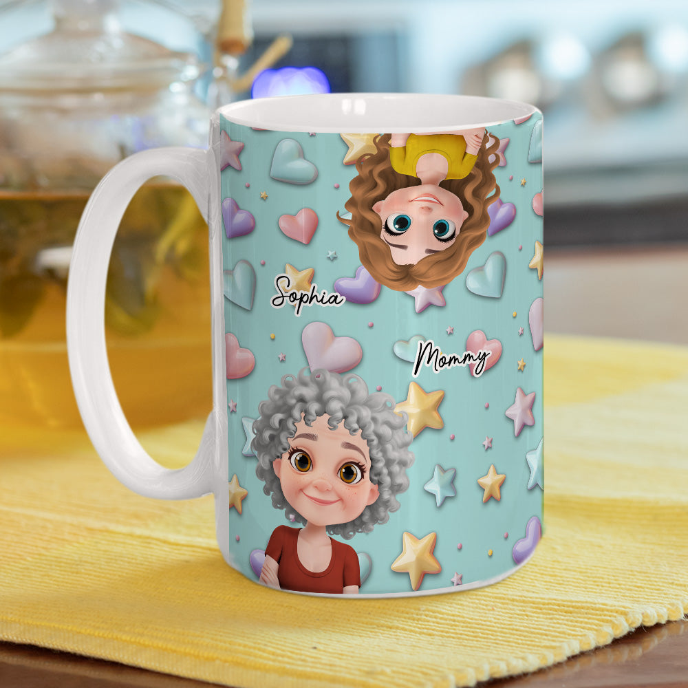 Custom Christmas & Birthday Gift for Mom • Cute Mommy And Children - Personalized 3D Effect Mug