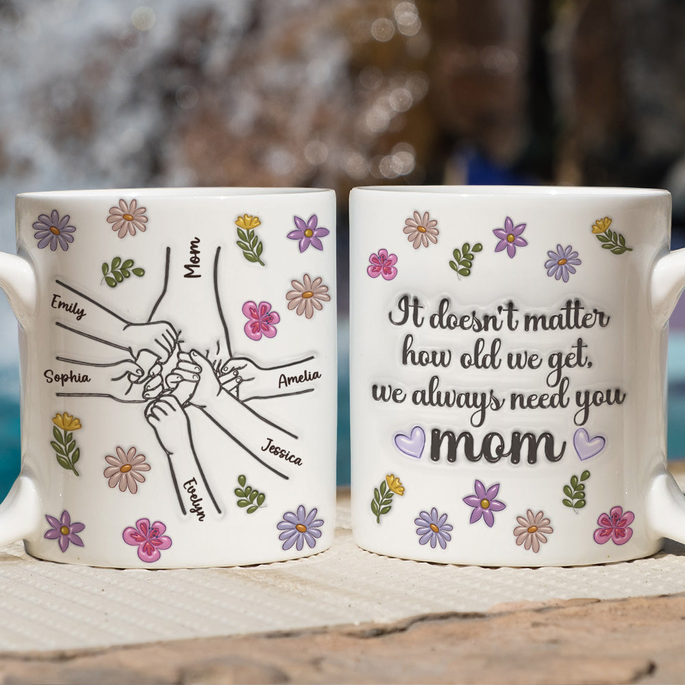 Custom Christmas & Birthday Gift for Mom • We Always Need You - Personalized 3D Inflated Effect Mug