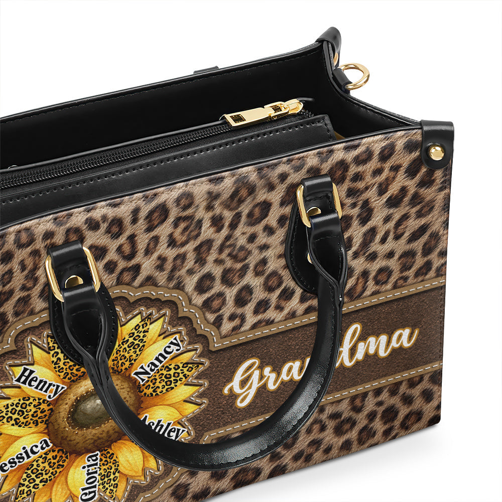 Grandma Sunflower - Personalized Leather Bag